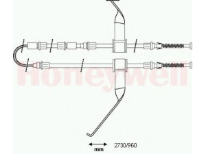 BENDIX 433068B trosas, stovėjimo stabdys 
 Stabdžių sistema -> Valdymo svirtys/trosai
6658707, 92VB2853CD, 92VR2853CD