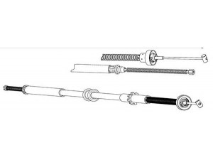 KAWE FA02287 trosas, stovėjimo stabdys 
 Stabdžių sistema -> Valdymo svirtys/trosai
51776597