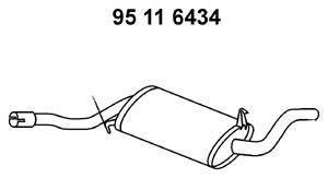 EBERSPÄCHER 95 11 6434 vidurinis duslintuvas 
 Išmetimo sistema -> Duslintuvas
811.253.409 F, 811.253.409 K