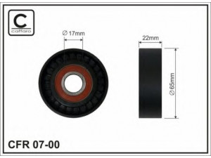 CAFFARO 07-00 kreipiantysis skriemulys, V formos rumbuotas diržas 
 Diržinė pavara -> V formos rumbuotas diržas/komplektas -> Laisvasis/kreipiamasis skriemulys
1341A001, 6402020419, 6682020119