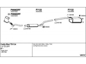 FENNO VW757 išmetimo sistema 
 Išmetimo sistema -> Išmetimo sistema, visa