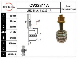 EAI CV22311AK jungčių komplektas, kardaninis velenas 
 Ratų pavara -> Sujungimai/komplektas