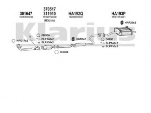 KLARIUS 420128U išmetimo sistema 
 Išmetimo sistema -> Išmetimo sistema, visa