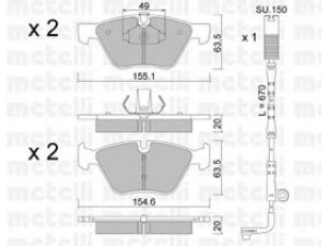 METELLI 22-0557-0K stabdžių trinkelių rinkinys, diskinis stabdys 
 Techninės priežiūros dalys -> Papildomas remontas