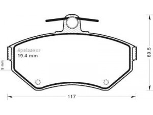 MGA 447 stabdžių trinkelių rinkinys, diskinis stabdys 
 Techninės priežiūros dalys -> Papildomas remontas
8A0698151, 8E0698151, 8E0698151A