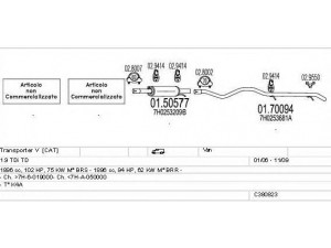 MTS C380823012140 išmetimo sistema 
 Išmetimo sistema -> Išmetimo sistema, visa