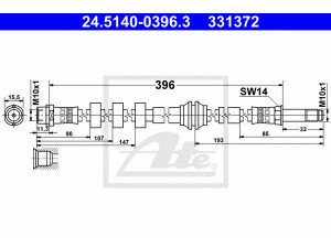 ATE 24.5140-0396.3 stabdžių žarnelė 
 Stabdžių sistema -> Stabdžių žarnelės
8K0 611 775 D, 8K0 611 775 F, 8K0 611 775 J