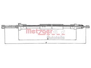 METZGER 10.6011 trosas, stovėjimo stabdys 
 Stabdžių sistema -> Valdymo svirtys/trosai
4745.89