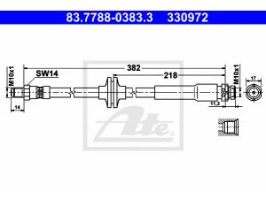 ATE 83.7788-0383.3 stabdžių žarnelė 
 Stabdžių sistema -> Stabdžių žarnelės
BP4L-43-980D, BP4L-43-980E, C236-43-980A