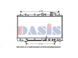AKS DASIS 560150N radiatorius, variklio aušinimas 
 Aušinimo sistema -> Radiatorius/alyvos aušintuvas -> Radiatorius/dalys
2531034000