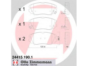 ZIMMERMANN 24415.190.1 stabdžių trinkelių rinkinys, diskinis stabdys 
 Techninės priežiūros dalys -> Papildomas remontas
16 05 185, 1605236, 13237750