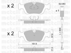 METELLI 22-0124-0K stabdžių trinkelių rinkinys, diskinis stabdys 
 Techninės priežiūros dalys -> Papildomas remontas