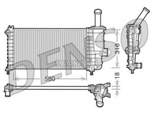 DENSO DRM09100 radiatorius, variklio aušinimas 
 Aušinimo sistema -> Radiatorius/alyvos aušintuvas -> Radiatorius/dalys
46745043, 46745049, 46788046