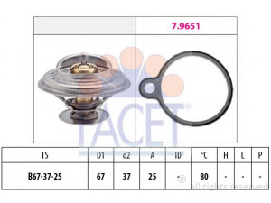 FACET 7.8613 termostatas, aušinimo skystis 
 Aušinimo sistema -> Termostatas/tarpiklis -> Thermostat
A 617 200 18 15