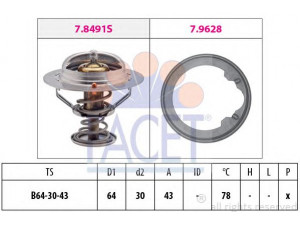 FACET 7.8496 termostatas, aušinimo skystis 
 Aušinimo sistema -> Termostatas/tarpiklis -> Thermostat
19301-P13-305, 19301-P13-306, 19301-P8E-305