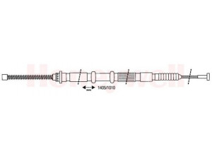 BENDIX 431363B trosas, stovėjimo stabdys 
 Stabdžių sistema -> Valdymo svirtys/trosai
7615338