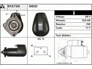 EDR 912730 starteris 
 Elektros įranga -> Starterio sistema -> Starteris
110535, 42498250, 71 104 69, 2995134