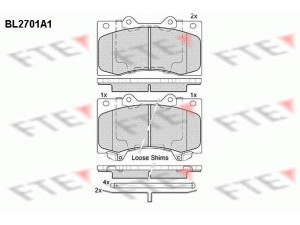 FTE BL2701A1 stabdžių trinkelių rinkinys, diskinis stabdys 
 Techninės priežiūros dalys -> Papildomas remontas
D1060-1LB2A