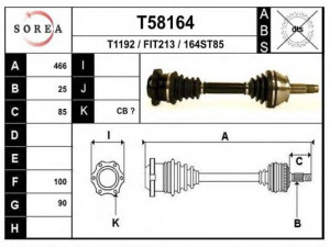 EAI T58164 kardaninis velenas 
 Ratų pavara -> Kardaninis velenas