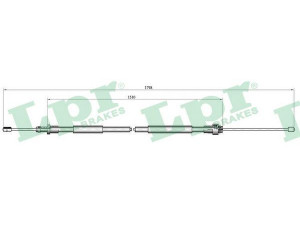 LPR C0104B trosas, stovėjimo stabdys 
 Stabdžių sistema -> Valdymo svirtys/trosai
4745P5, 9633826680, 4745P5