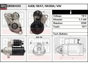 DELCO REMY DRS8430 starteris 
 Elektros įranga -> Starterio sistema -> Starteris
02T911023E