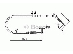 BOSCH 1 987 477 493 trosas, stovėjimo stabdys 
 Stabdžių sistema -> Valdymo svirtys/trosai
B455-44-420C, B455-44-420D, B455-44-420E