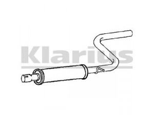KLARIUS 230985 vidurinis duslintuvas 
 Išmetimo sistema -> Duslintuvas
2K0253209, 2K0253209, 2K0253209