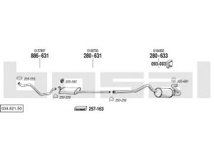 BOSAL 034.621.50 išmetimo sistema 
 Išmetimo sistema -> Išmetimo sistema, visa
