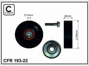 CAFFARO 193-22 kreipiantysis skriemulys, V formos rumbuotas diržas 
 Diržinė pavara -> V formos rumbuotas diržas/komplektas -> Laisvasis/kreipiamasis skriemulys
PQR100780, PQR100781, PQR500160
