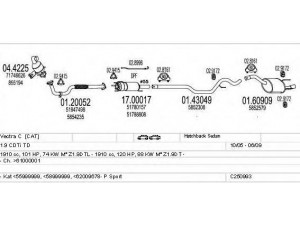 MTS C250993011663 išmetimo sistema 
 Išmetimo sistema -> Išmetimo sistema, visa