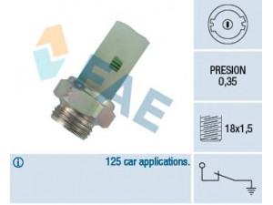 FAE 12380 alyvos slėgio jungiklis 
 Variklis -> Variklio elektra
T0-771828, 60 01 055 056, 77 00 771 828