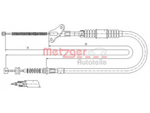 METZGER 17.2722 trosas, stovėjimo stabdys 
 Stabdžių sistema -> Valdymo svirtys/trosai
522426, 91152688