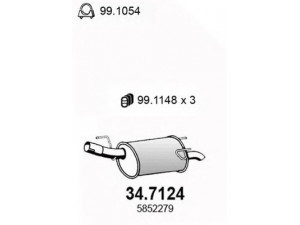 ASSO 34.7124 galinis duslintuvas 
 Išmetimo sistema -> Duslintuvas
13107577, 5852279, 5852541