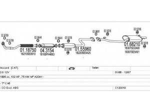 MTS C120018000064 išmetimo sistema 
 Išmetimo sistema -> Išmetimo sistema, visa