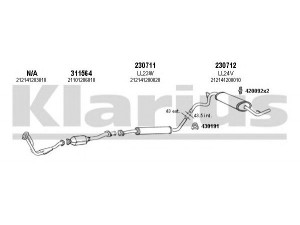 KLARIUS 490025E išmetimo sistema 
 Išmetimo sistema -> Išmetimo sistema, visa