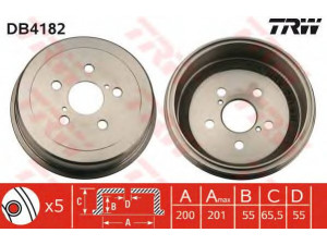 TRW DB4182 stabdžių būgnas 
 Stabdžių sistema -> Būgninis stabdys -> Stabdžių būgnas
4243105010, 4243120190