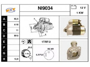 SNRA NI9034 starteris 
 Elektros įranga -> Starterio sistema -> Starteris
M3T33981, M3T41481, 2330003E00