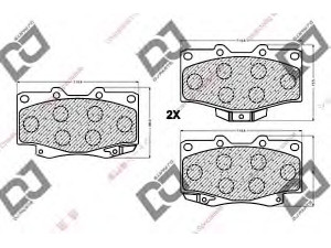 DJ PARTS BP1005 stabdžių trinkelių rinkinys, diskinis stabdys 
 Techninės priežiūros dalys -> Papildomas remontas
04465-35030, 04465-35031, 04465-35040