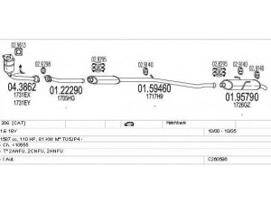 MTS C260596005910 išmetimo sistema 
 Išmetimo sistema -> Išmetimo sistema, visa