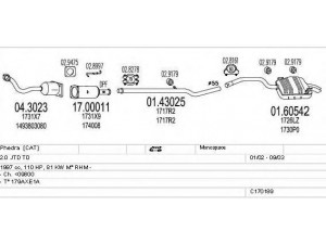 MTS C170189010032 išmetimo sistema 
 Išmetimo sistema -> Išmetimo sistema, visa