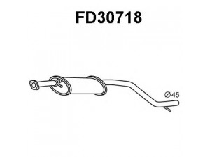 VENEPORTE FD30718 priekinis duslintuvas 
 Išmetimo sistema -> Duslintuvas
1133113, 1134714