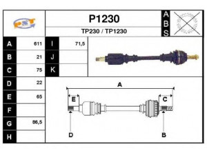 SNRA P1230 kardaninis velenas 
 Ratų pavara -> Kardaninis velenas
327275