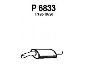 FENNO P6833 vidurinis duslintuvas 
 Išmetimo sistema -> Duslintuvas
17420-16720