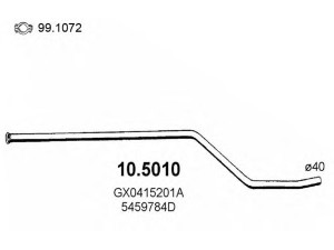 ASSO 10.5010 išleidimo kolektorius 
 Išmetimo sistema -> Išmetimo vamzdžiai
5431265, 5431265P, 5459784, 5459784D