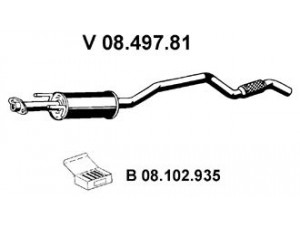 EBERSPÄCHER 08.497.81 priekinis duslintuvas 
 Išmetimo sistema -> Duslintuvas
58 52 382, 58 52 886