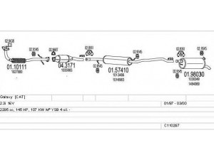 MTS C110297004042 išmetimo sistema 
 Išmetimo sistema -> Išmetimo sistema, visa