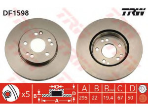 TRW DF1598 stabdžių diskas 
 Dviratė transporto priemonės -> Stabdžių sistema -> Stabdžių diskai / priedai
1244211512, A1244211512