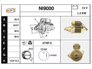SNRA NI9000 starteris 
 Elektros įranga -> Starterio sistema -> Starteris
M1T60181, M1T60185, M1T72985, M1T72985A