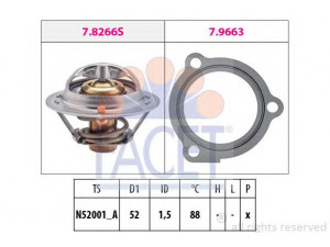 FACET 7.8647 termostatas, aušinimo skystis 
 Aušinimo sistema -> Termostatas/tarpiklis -> Thermostat
0K01C 1517YA