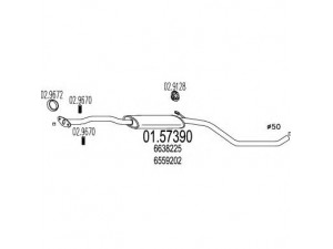 MTS 01.57390 vidurinis duslintuvas 
 Išmetimo sistema -> Duslintuvas
6559202, 6638225